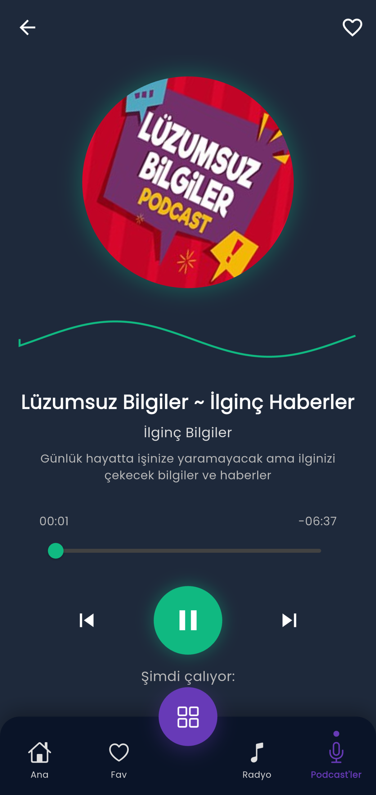 Great Medya Turkish podcast interface